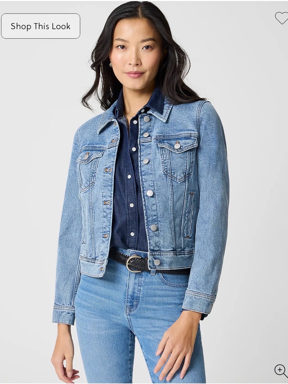 J. Crew Light Blue Denim Jacket with Navy Label - Size Small
